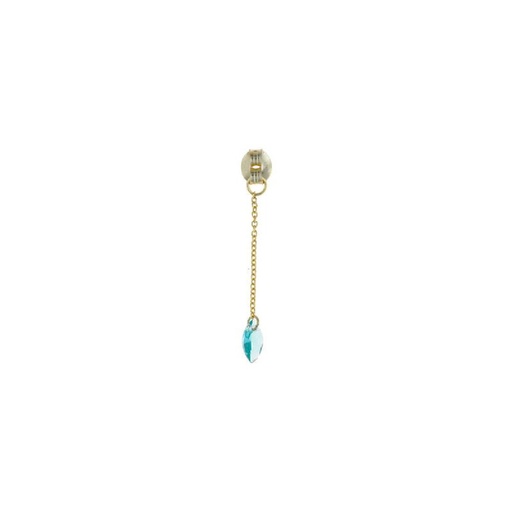 [213CH066] CHARM SALVATORE PLATA CHAPADO DORADO CADENA CON CIRCONITA TURQUESA