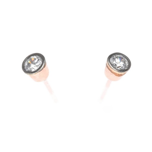 [12PE300148] Pendientes Salvatore Circonita Baño Oro Rosa y Rutenio 12PE300148