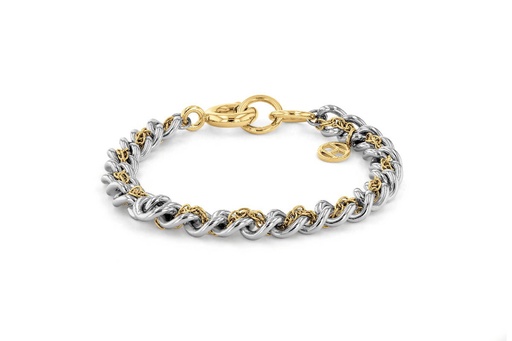 [2780562] Pulsera Tommy Hilfiger Hombre Cadena y Cordón Acero Bicolor