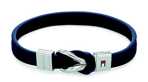 [2790443] Pulsera Tommy Hilfiger Hombre Cuero Azul & Acero inoxidable