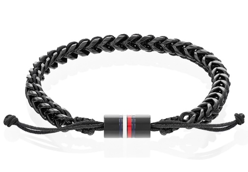[2790513] Pulsera Tommy Hilfiger Hombre Acero Inoxidable IP Negro y Nylon 2790513