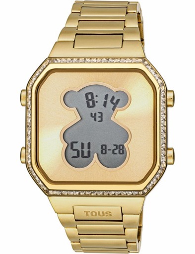 [3000131300] Reloj Tous Mujer D-Bear Digital Brazalete Acero IP Dorado y Circonitas Blancas 3000131300