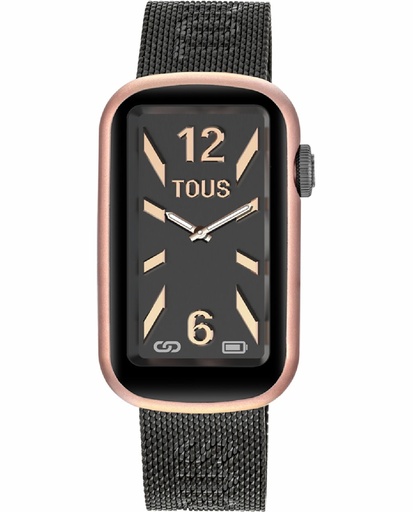 [3000132300] Reloj Tous Smartwatch Mujer T-Band Mesh Brazalete Acero IP Gris y Caja Aluminio IP Rosado 3000132300