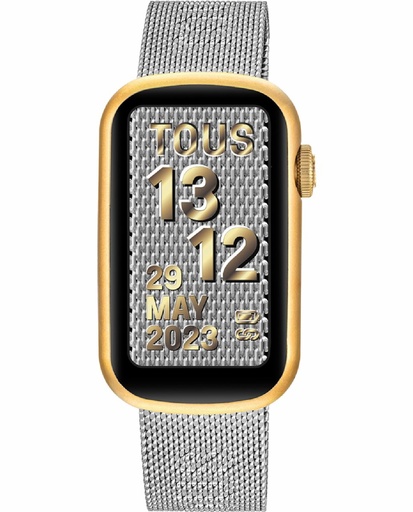 [3000132600] Reloj Tous Smartwatch T-Band Mesh con brazalete de acero y caja de aluminio IP dorado