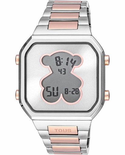 [3000134700] Reloj Tous Mujer D-Bear Digital Acero Plateado IP Rosado 3000134700
