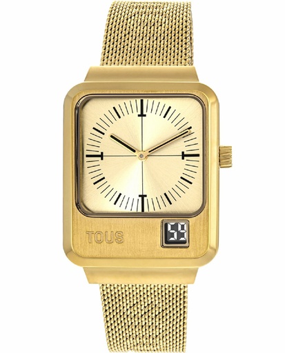 [300358011] Reloj Tous Mars Unisex Analógico y Digital Brazalete Acero IP Dorado 300358011