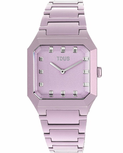 [300358041] Reloj Tous Karat Squared analógico Mujer con brazalete de aluminio rosa