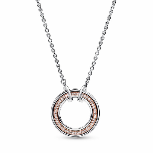 [382772C01-50] Collar Pandora Logo y Pavé Dos Tonos