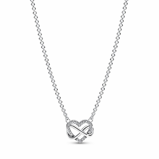 [392666C01-50] Gargantilla Pandora Corazón Infinito Entrelazado Brillante