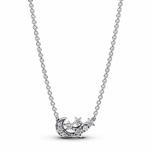 [392991C01-45] Collar Pandora Luna y Estrella brillantes