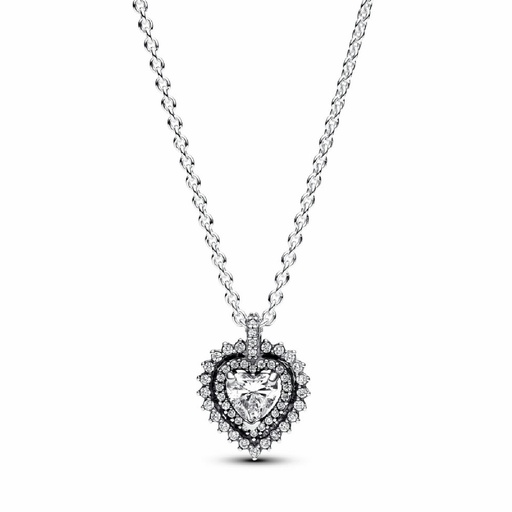 [393099C01-45] Collar Pandora Corazón Halo Brillante