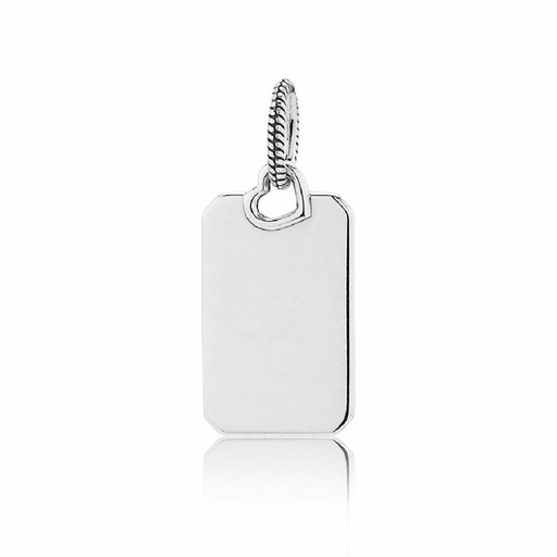 [398611C00] Colgante Pandora Etiqueta Rectangular Plateada Grabable 398611C00