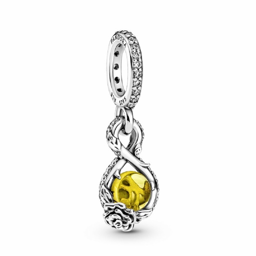 [399525C01] Charm Colgante Pandora Infinito & Rosa de Bella de Disney