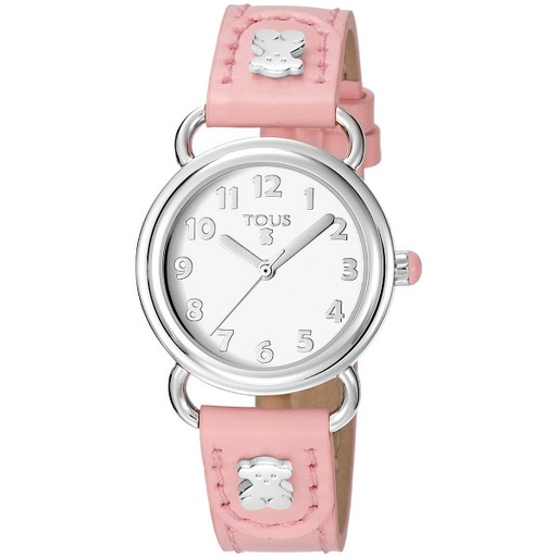 [500350180] Reloj Tous Baby Bear Niña correa piel rosa