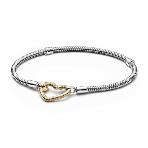 Pulsera Pandora Moments Cierre Corazón Dorado