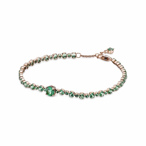 [580044C01-18] Pulsera Pandora Rose Pavé Brillante Verde 580044C01