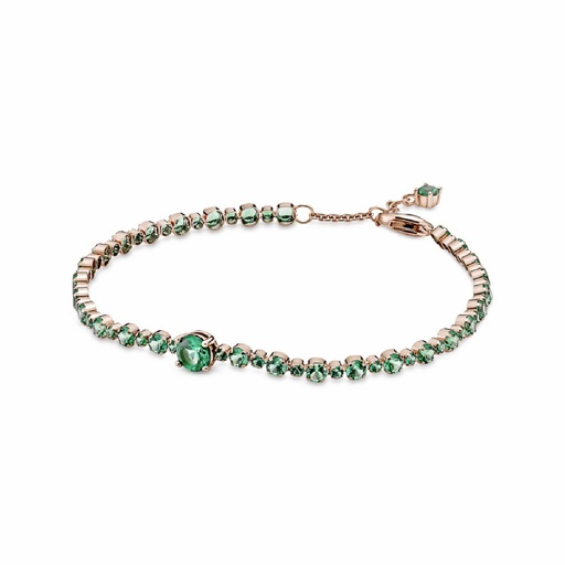 [580044C01-18] Pulsera Pandora Rose Pavé Brillante Verde