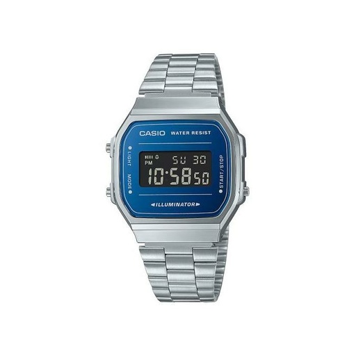 [A168WEM-2BEF] Reloj Casio Collection Hombre Plateado y Azul A168WEM-2BEF