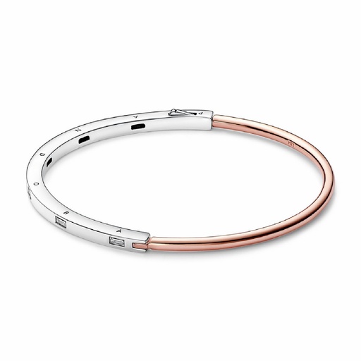Pulsera Pandora Signature Dos Tonos y Gemas