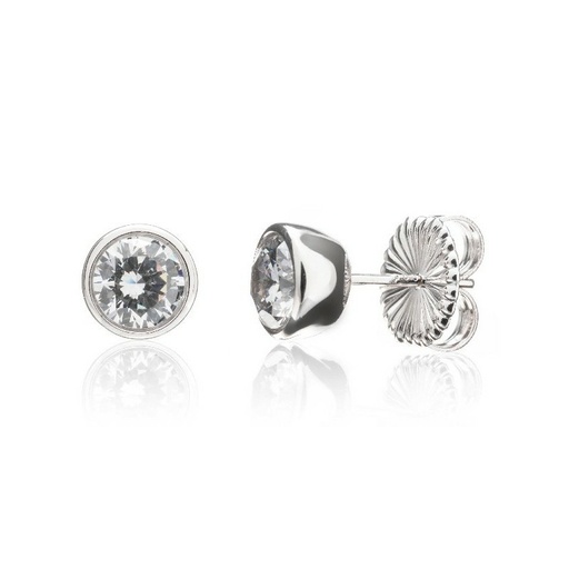 [WP009/0.75] Pendientes Camaleoni Potala Plata Rodio Chaton WP009/0.75