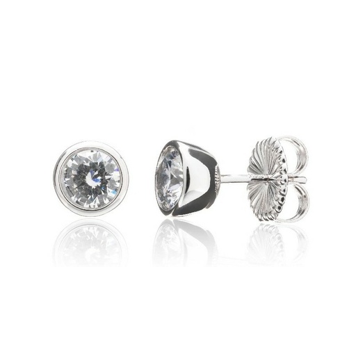 [WP009/1.00] Pendientes Camaleoni Potala Plata Rodio Chaton WP009/1.00