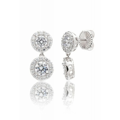 [WP024/MP] Pendientes Camaleoni Peterchof Plata Rodio 2 Centrales BordeaWP024/MP