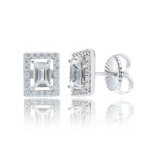 [WP031/CP] Pendientes Camaleoni Hofburg Plata Rodio Talla Esmeralda WP031/CP