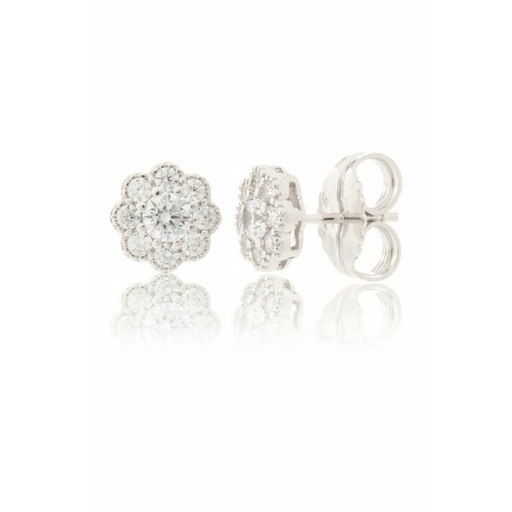 [WP045/CP] Pendientes Camaleoni Busset Plata Rodio Roseta en Grapa WP045/CP