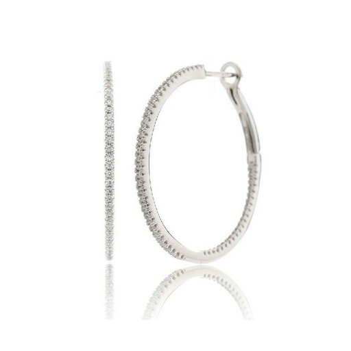 [WP046/AR] Pendientes Camaleoni Carcassone Argolla Plata Rodio 0.9mm WP046/AR