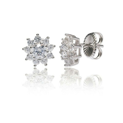 [WP048/CP] Pendientes Camaleoni Chambord  Plata Rodio Roseta Grande WP048/CP