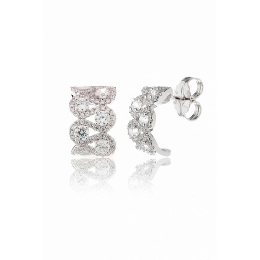 [WP072/CP] Pendientes Camaleoni Zulia  Plata Rodio Eses con Circonita WP072/CP