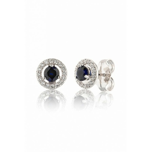 [WPC030/ZF/CP] Pendientes Camaleoni Vicomte Zafiro Plata Rodio Cerco Desmontable WPC030/ZF/CP