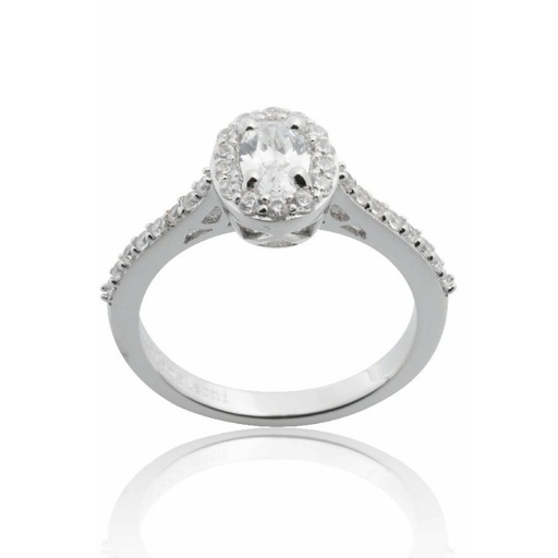 [WS004.6X4/16] Anillo Camaleoni Eliseo Plata Rodio Oval 42 en Cerco WS004.6X4/16