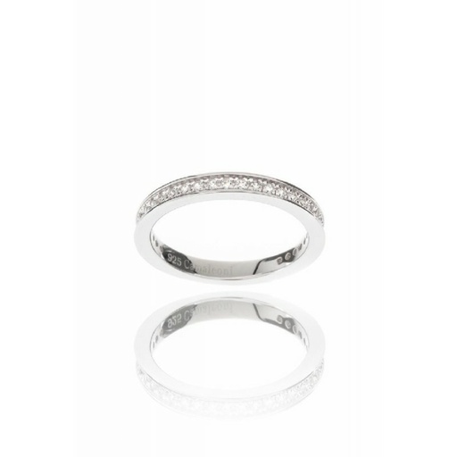 [WS018.32/13] Anillo Camaleoni Berna Plata Rodio 1/2 Alianza 32 Piedra WS018.32/13