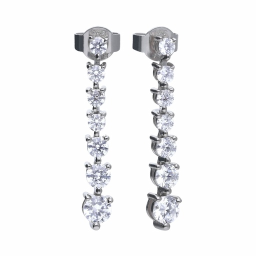 [6215841082] Pendinetes Largos Diamonfire Plata con 7 circonitas