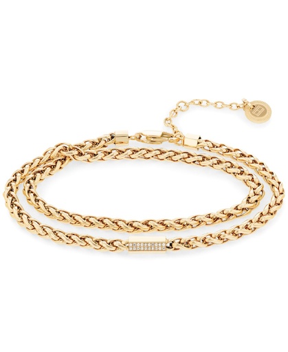 [2780876] DOBLE PULSERA TOMMY HILFIGER ACERO INOX BAÑO ORO Y CIRCONITAS