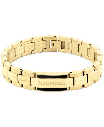 [2790601] Pulsera Timmy Hilfiger Acero Inox Baño Oro y Placa Logo Hombre 2790601