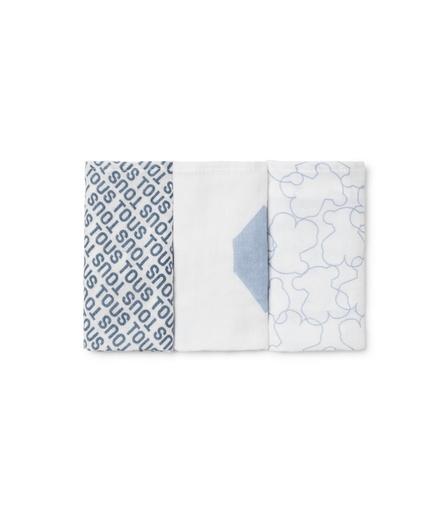 [MMUSE-01-67] PACK 3 MUSELINAS TOUS BABY AZUL