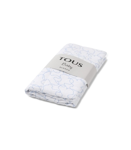 [MUSE-1803-67] MANTA DE MUSELINA TOUS BABY AZUL