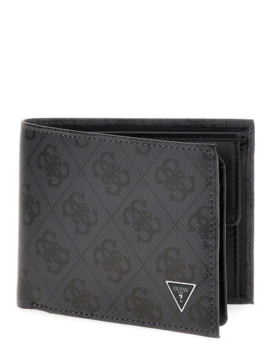 [SMVELELEA24-BL] CARTERA GUESS DE PIEL GRIS CON LOGOTIPO 4G
