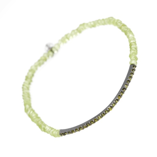 [68P0160] PULSERA SALVATORE PLATA UNISEX RUTENIO PIEDRAS PERIDOTO