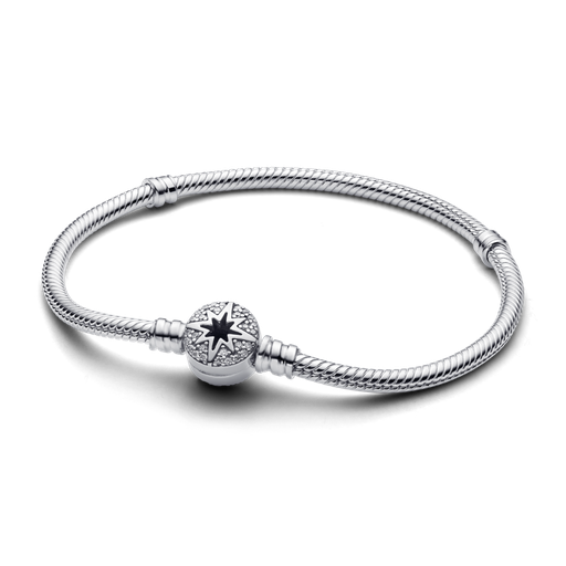 Pulsera Pandora Moments Cadena de Serpiente con Cierre de Estrella Polar