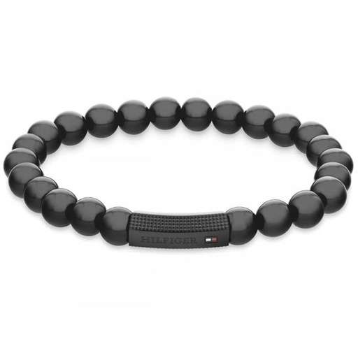 [2790581] Pulsera Tommy Hilifiger Piedras Ónix Negras Hombre