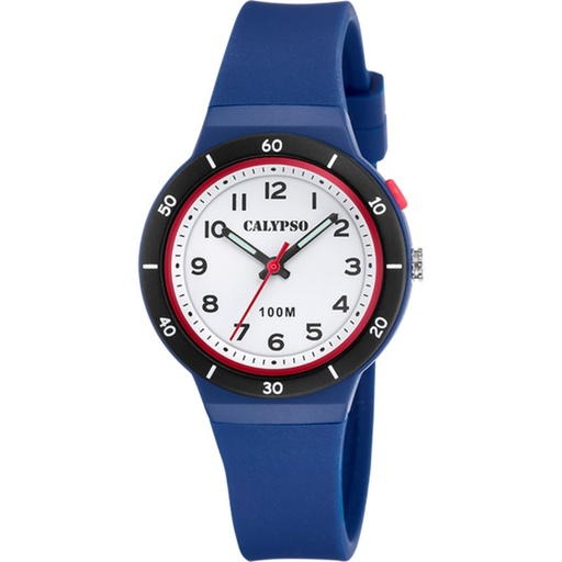 [K5848/5] Reloj Calypso Unisex Sweet Time Caucho Azul y Esfera Blanca K5848/5