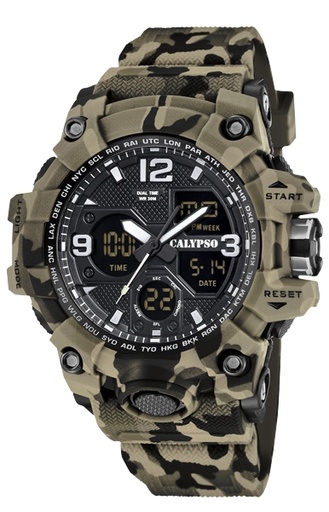 [K5855/1] RELOJ CALYPSO HOMBRE X-TREM CAMUFLAJE MARRON