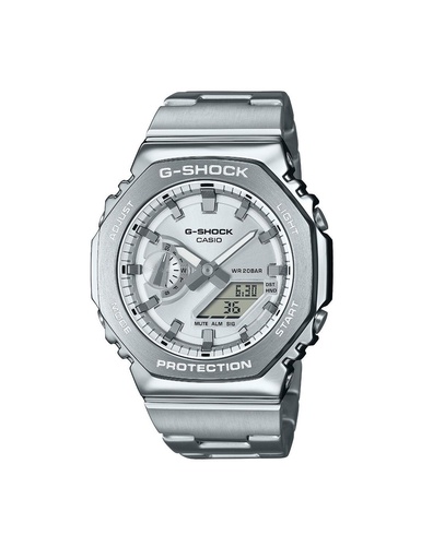 [GM-2110D-7AER] Reloj Casio G-Steel Hombre Plateado GM-2110D-7AER