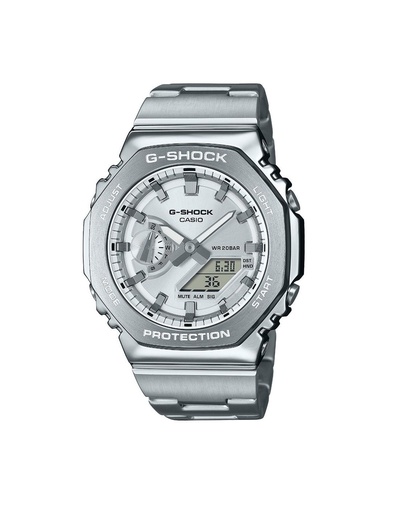 [GM-2110D-7AER] Reloj Casio G-Steel Plateado