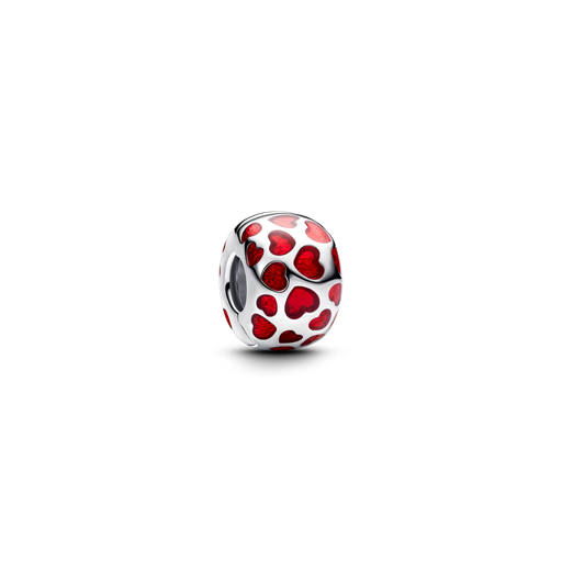[793679C01] Charm Pandora de Clip Redondo Corazones Rojos