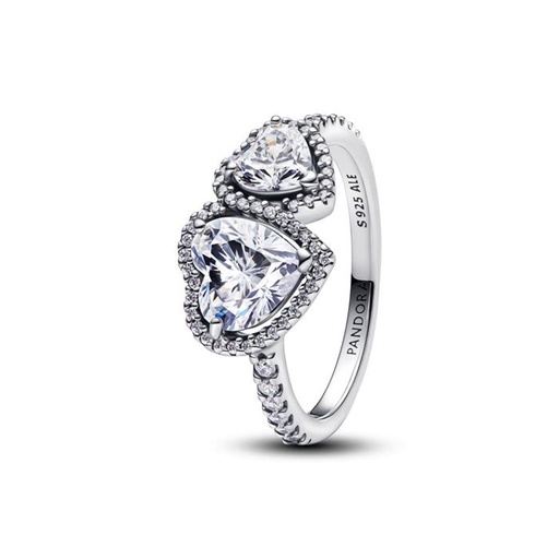 Anillo Pandora Corazones Halo Brillante