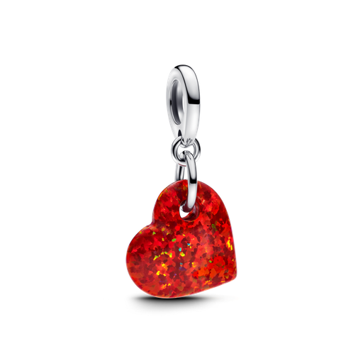 [793348C01] Charm Pandora Colgante Corazón Rojo Opalescente